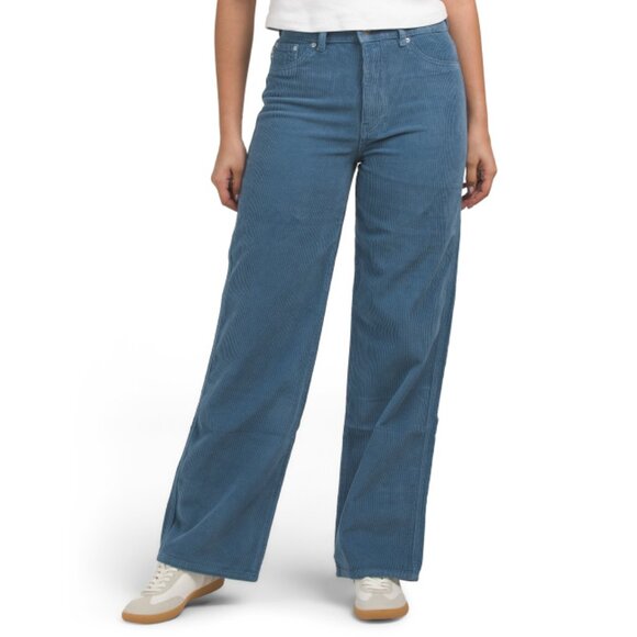 DL1961 Blue Gisele Wide Leg Corduroy Pants